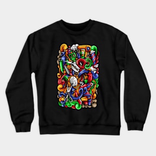 Barber Doodle Illustration Crewneck Sweatshirt